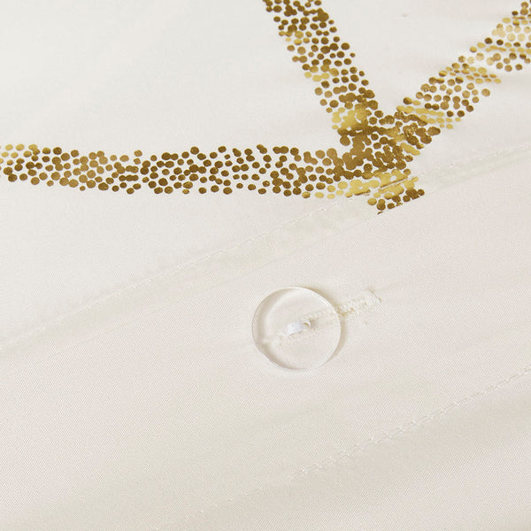 English Elm Twin/Twin Metallic Printed Duvet Cover Set with Gold Geometric Print, Microfiber, Antimicrobial, Decorative Pillows B03596041