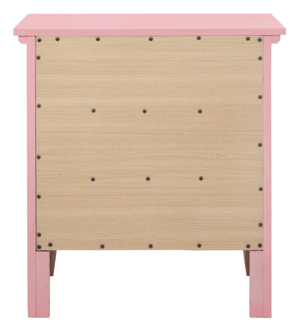 English Elm Charming three-drawer nightstand with storage—durable particleboard, compact 26"H x 24"W x 18"D bedside solution Pink 30 L x 26 W x 20 H B078108310