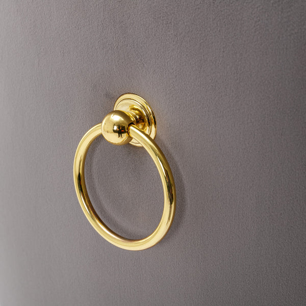 English Elm A&A Corduroy Dining Chair Set - Modern Armless Accent Side Chairs with Gold Metal Base, Tufted Beige Upholstery Gray W114367604