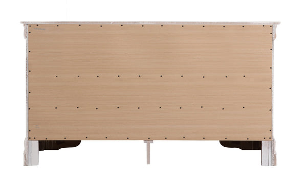 English Elm Louis Louis Phillipe G3160-BC 4 Drawer Chest with Carved Bases Curved Mouldings and Durable Drawers White 37 L x 62 W x 20 H B078108234