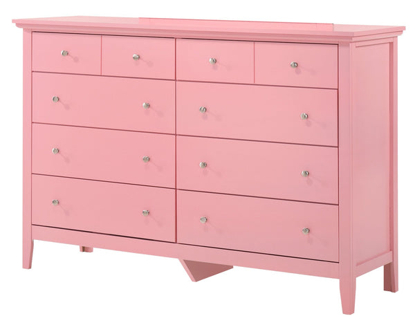 English Elm Charming Mid-Century Wood Veneer Storage Chest with Dovetail Drawers and Nickel Hardware, 48"H Pink 41 L x 63 W x 21 H B078108308