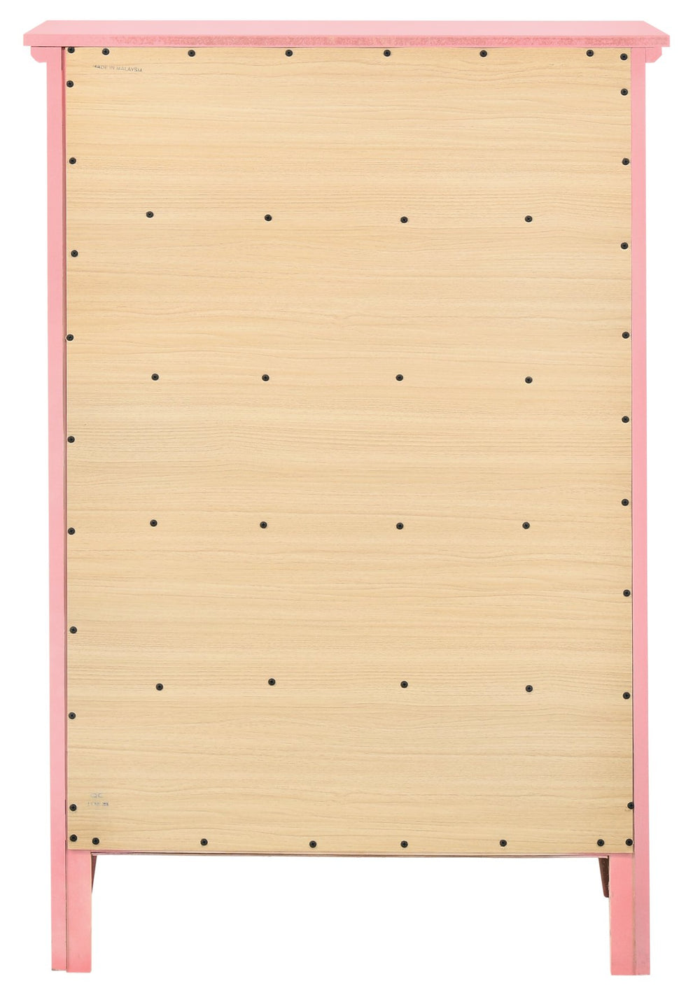 English Elm Charming Mid-Century Wood Veneer Storage Chest with Dovetail Drawers and Nickel Hardware, 48"H Pink 52 L x 35 W x 21 H B078108307