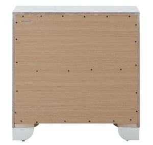 English Elm Contemporary Silver Champagne Nightstand – 28"H x 28"W Modern Particle Board, No Assembly, Sleek Finish B078108447