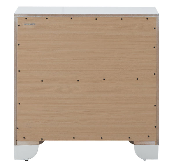 English Elm Contemporary Silver Champagne Nightstand – 28"H x 28"W Modern Particle Board, No Assembly, Sleek Finish B078108447