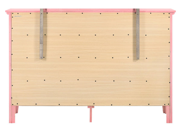 English Elm Charming Mid-Century Wood Veneer Storage Chest with Dovetail Drawers and Nickel Hardware, 48"H Pink 41 L x 63 W x 21 H B078108308