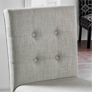 English Elm Set of 2pc Rustic Counter Height Dining Chairs Antique White Tufted Back Padded Seat Nailhead Trim Solid Wood Frame B011108519