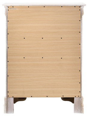 English Elm Louis Louis Phillipe G3160-BC 4 Drawer Chest with Carved Bases Curved Mouldings and Durable Drawers White 22 L x 37 W x 47 H B078108233