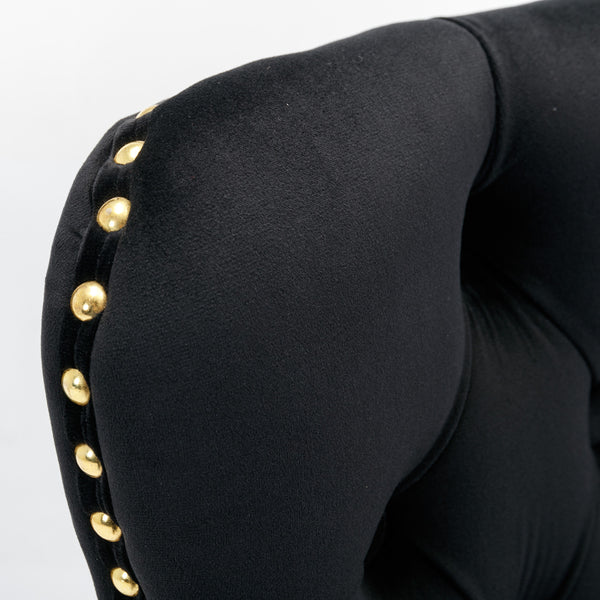 English Elm A&A Corduroy Dining Chair Set - Modern Armless Accent Side Chairs with Gold Metal Base, Tufted Beige Upholstery W114367603 W114367603