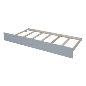 English Elm Twin Pine Wood Daybed with Roll Out Trundle Fence Guardrails Cabin Style Frame Gray WF301862AAE