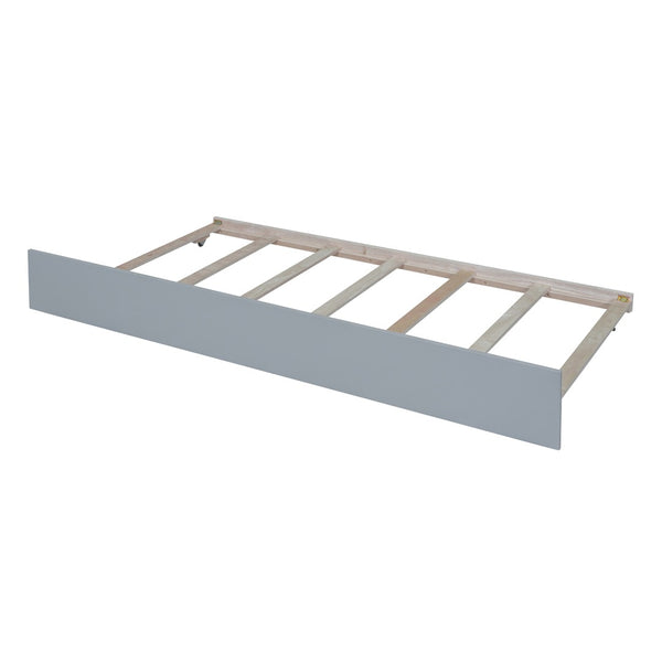 English Elm Twin Pine Wood Daybed with Roll Out Trundle Fence Guardrails Cabin Style Frame Gray WF301862AAE