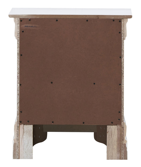 English Elm Sophisticated Champagne Nightstand with Two Drawers, 24"H x 21"W x 16"D, Fully Assembled, Durable Transitional Design B078108390