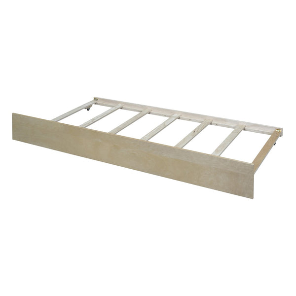English Elm Twin Pine Wood Daybed with Roll Out Trundle Fence Guardrails Cabin Style Frame Natural WF301862AAN