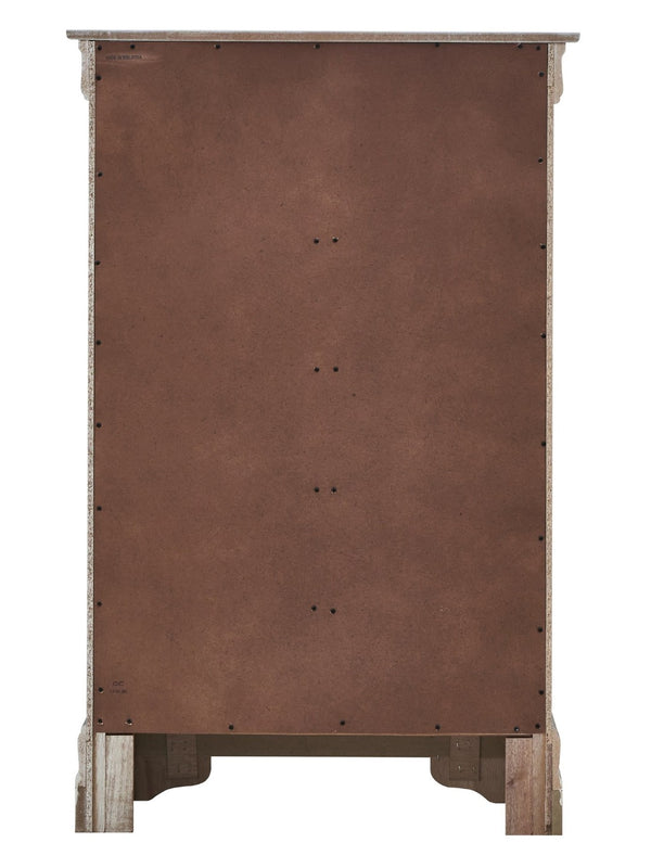 English Elm Verona Silver Champagne Chest – Modern Glamour With Embossed 'X' Design For Elegant Bedroom Storage B078108370-GIGA