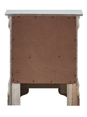 English Elm Sleek Champagne Nightstand 24"H x 21"W x 16"D – Silver Champagne Finish, 2 Drawers, No Assembly, Transitional Style B078108372