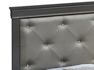 English Elm Sleek Metallic Black Twin Bed Frame with Sturdy Particle Board Construction, Transitional Style, Easy Assembly B078S00449
