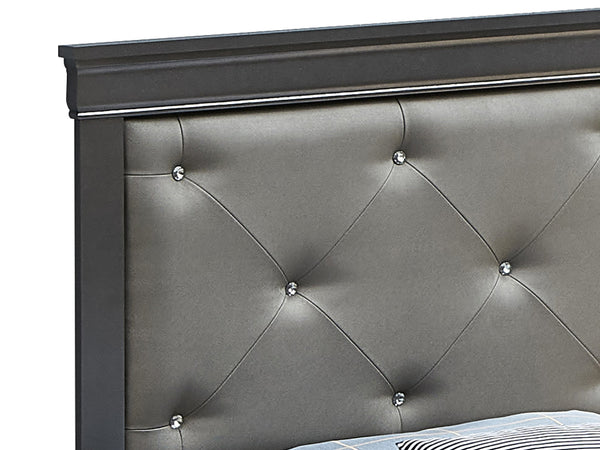 English Elm Sleek Metallic Black Twin Bed Frame with Sturdy Particle Board Construction, Transitional Style, Easy Assembly B078S00449