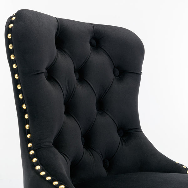 English Elm A&A Corduroy Dining Chair Set - Modern Armless Accent Side Chairs with Gold Metal Base, Tufted Beige Upholstery W114367603 W114367603