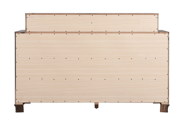 English Elm LaVita Solid Hardwood 10-Drawer Dresser with Jewelry Drawers, Durable Oak Finish, Spacious Storage Cappuccino 42 L x 69 W x 20 H B078108499