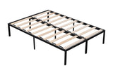 Hearth and Haven Metal Full Size Bed Frame with Wood Slats/ Heavy Duty & Sturdy Metal Bed Frame/ Noise-Free Wood Slats/ Quick Assembly/ No Box Spring Needed W42778973