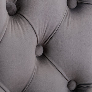 English Elm A&A Corduroy Dining Chair Set - Modern Armless Accent Side Chairs with Gold Metal Base, Tufted Beige Upholstery Gray W114367604