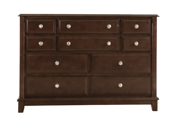 English Elm Ashford Cappuccino Dresser G9800-D – 6-Drawer Wood Veneer Storage Chest, 65" Wide, Stylish Organizer B078108513