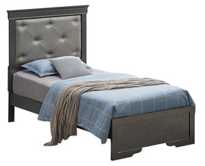 English Elm Sleek Metallic Black Twin Bed Frame with Sturdy Particle Board Construction, Transitional Style, Easy Assembly B078S00449