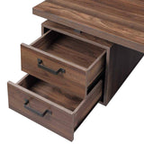 English Elm Home Office Computer Desk With Drawers/Hanging Letter-Size Files, 59 Inch Writing Study Table With Drawers