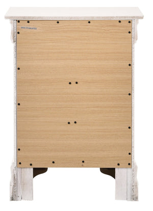 English Elm Charming White Traditional Nightstand with Three Drawers, 29"H x 21"W x 16"D, No Assembly, Bright Finish B078108232