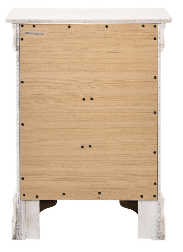 English Elm Charming White Traditional Nightstand with Three Drawers, 29"H x 21"W x 16"D, No Assembly, Bright Finish B078108232