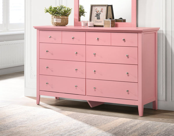 English Elm Charming Mid-Century Wood Veneer Storage Chest with Dovetail Drawers and Nickel Hardware, 48"H Pink 41 L x 63 W x 21 H B078108308