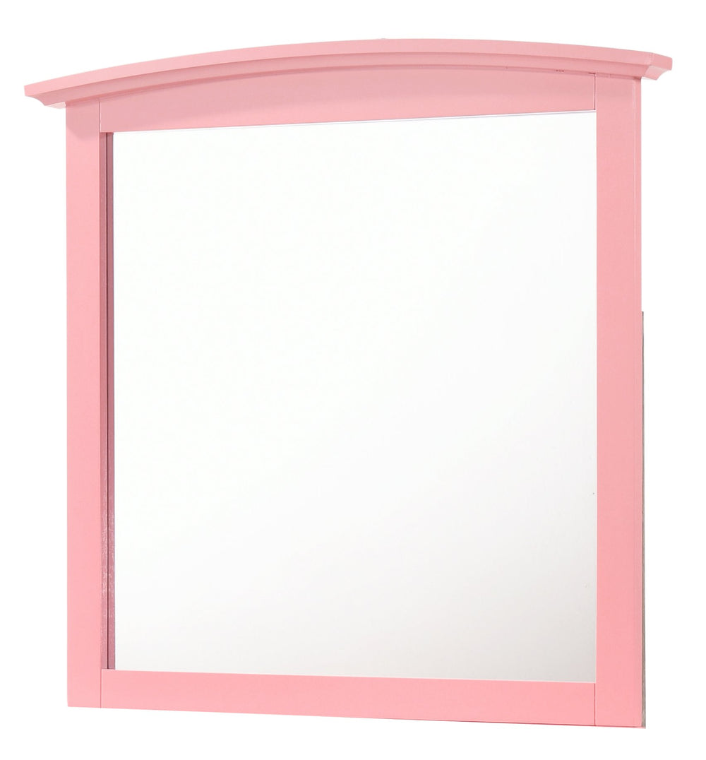 English Elm Hammond Contemporary Wood Veneer Mirror with Low-Distortion Glass, Slim 35x37 Profile for Small Spaces Pink 38 L x 39 W x 3 H B078108309