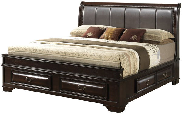 English Elm Lavita Full Storage Bed With Channel-Quilted Headboard, Cappuccino Finish - Stylish & Durable Design B078S00499
