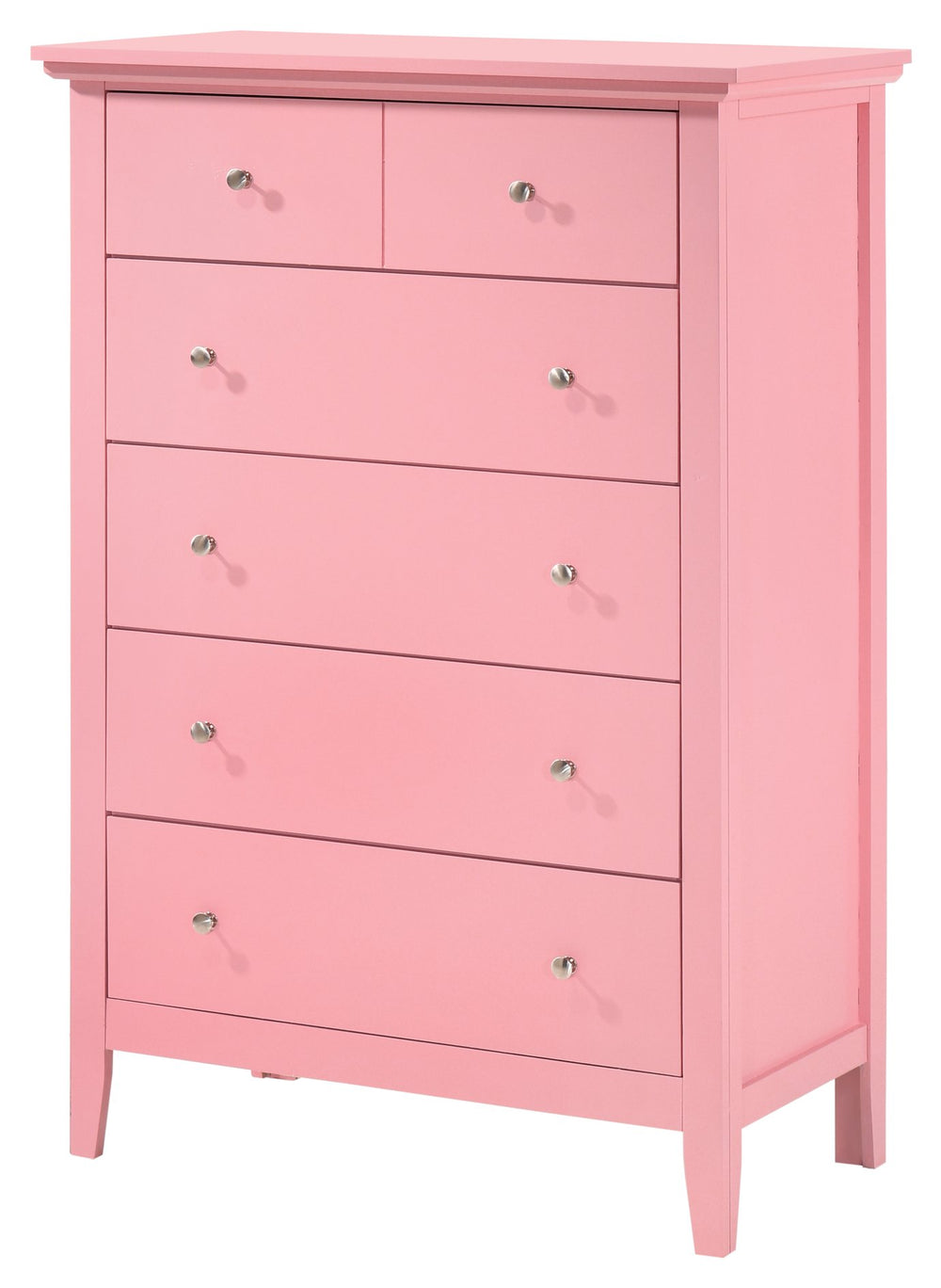 English Elm Charming Mid-Century Wood Veneer Storage Chest with Dovetail Drawers and Nickel Hardware, 48"H Pink 52 L x 35 W x 21 H B078108307
