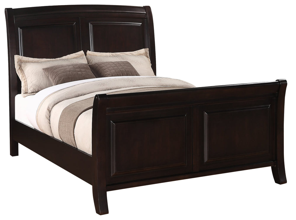 English Elm Stylish Cappuccino Transitional Full Bed with Durable Particle Board, Chic Wear-Resistant Finish, Easy Assembly B078S00524