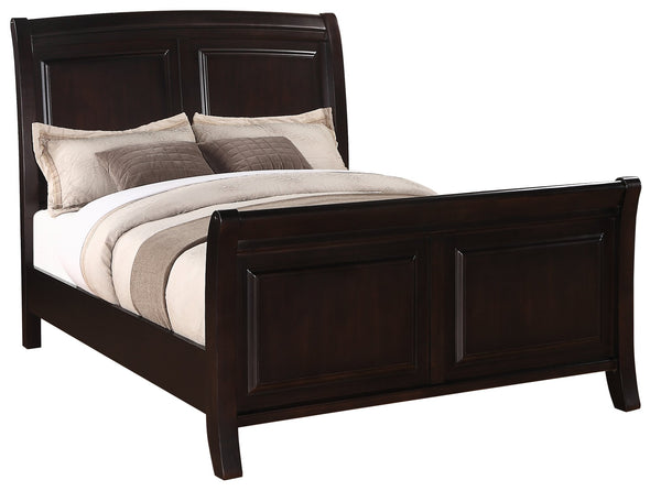 English Elm Stylish Cappuccino Transitional Full Bed with Durable Particle Board, Chic Wear-Resistant Finish, Easy Assembly B078S00524