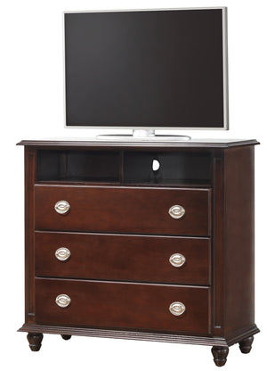 English Elm Elegant Cappuccino Media Storage Chest with Spacious Drawers, Ready-to-Use 41"H x 44"W x 18"D Finish B078108349