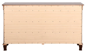 English Elm Triton G9000-D Dresser in Deep Cappuccino with Bevel Mirror, Nickel Hardware, Felt-Lined Drawers — 65" Wide Elegance B078108505