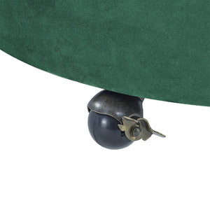 English Elm Velvet Button Tufted Swivel Chair with Caster Wheels and Three Throw Pillows Included W48790919