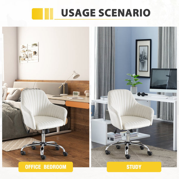 English Elm Accent breathable fleece office leisure chair with streamlined backrest, adjustable height & casters for modern spaces Beige W1521108554