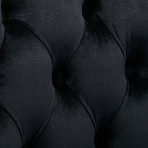 English Elm Nikki Velvet Tufted Dining Chair Set of 2 — Solid Wood Frame, Nailhead Trim, Chrome Legs, Black Elegance W114352492