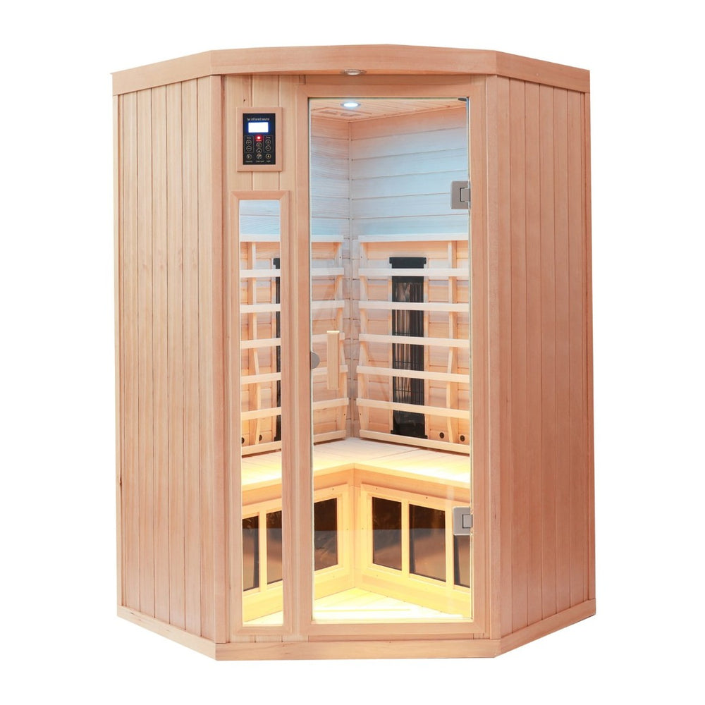 English Elm Hemlock Pentagonal Two Person Far Infrared Sauna with Carbon Crystal Heating Panels W1787P166048