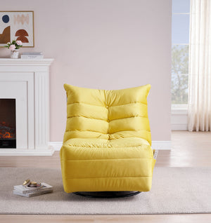 English Elm Lazy Velvet Rotatable Lounge Chair with Side Pocket, Modern Upholstered Reading Sofa for Small Spaces W1278108561