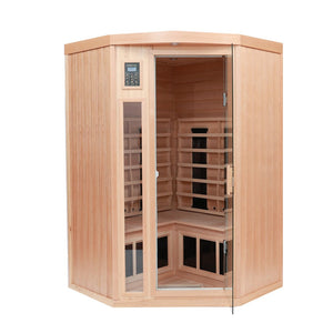 English Elm Hemlock Pentagonal Two Person Far Infrared Sauna with Carbon Crystal Heating Panels W1787P166048