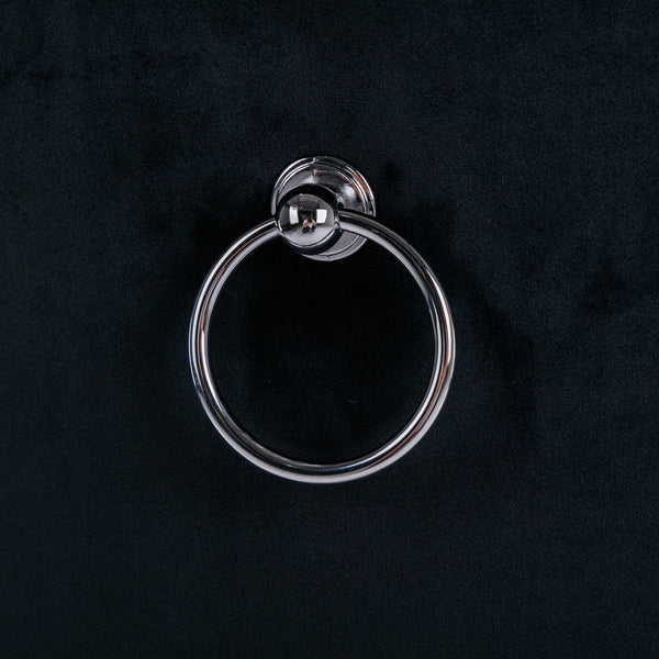 English Elm Nikki Velvet Tufted Dining Chair Set of 2 — Solid Wood Frame, Nailhead Trim, Chrome Legs, Black Elegance W114352492