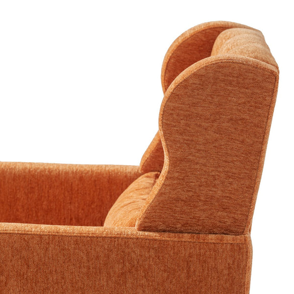 English Elm Modern Accent Chair with Chenille Upholstery, Ergonomic Padded Seat & Solid Wood Legs for Living Rooms Orange W1028102392
