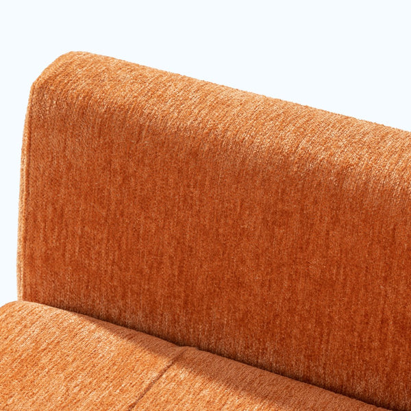 English Elm Modern Accent Chair with Chenille Upholstery, Ergonomic Padded Seat & Solid Wood Legs for Living Rooms Orange W1028102392