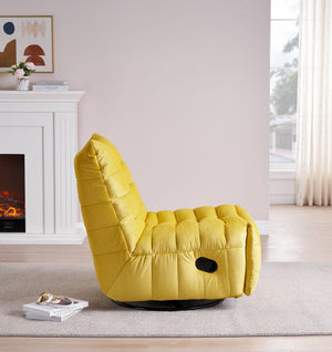 English Elm Lazy Velvet Rotatable Lounge Chair with Side Pocket, Modern Upholstered Reading Sofa for Small Spaces W1278108561