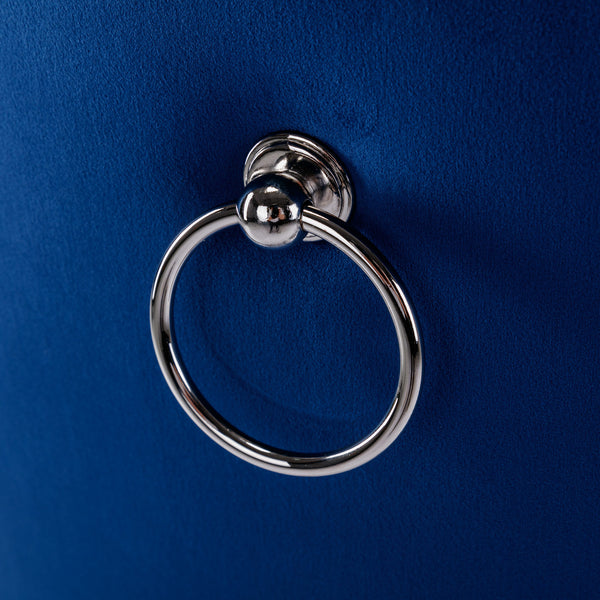 English Elm Nikki Velvet Tufted Dining Chair Set of 2 — Blue Upholstered Solid Wood Frame, Chrome Legs & Nailhead Trim W114390339