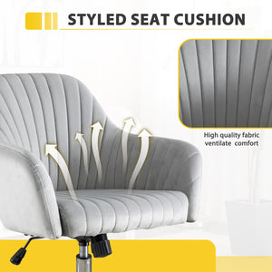 English Elm Accent breathable fleece office leisure chair with streamlined backrest, adjustable height & casters for modern spaces Light Gray W1521108569