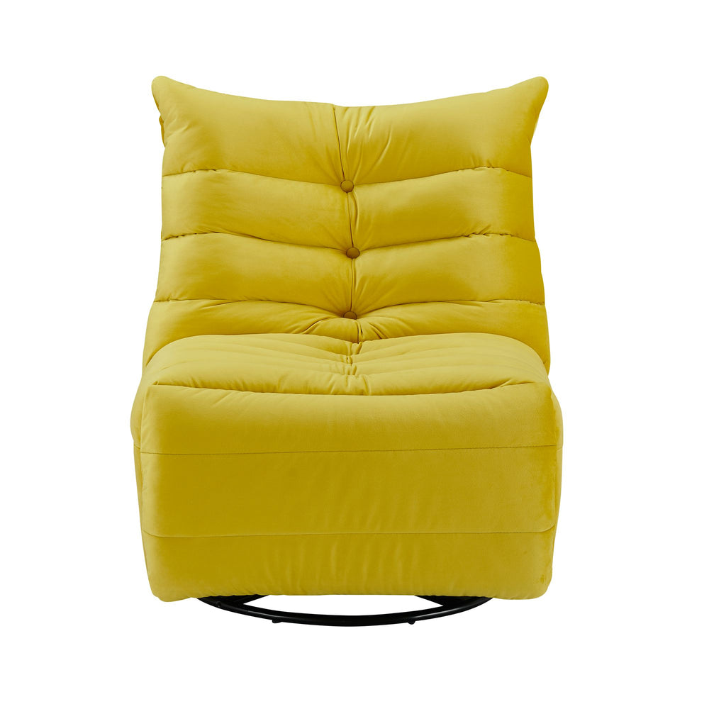 English Elm Lazy Velvet Rotatable Lounge Chair with Side Pocket, Modern Upholstered Reading Sofa for Small Spaces W1278108561
